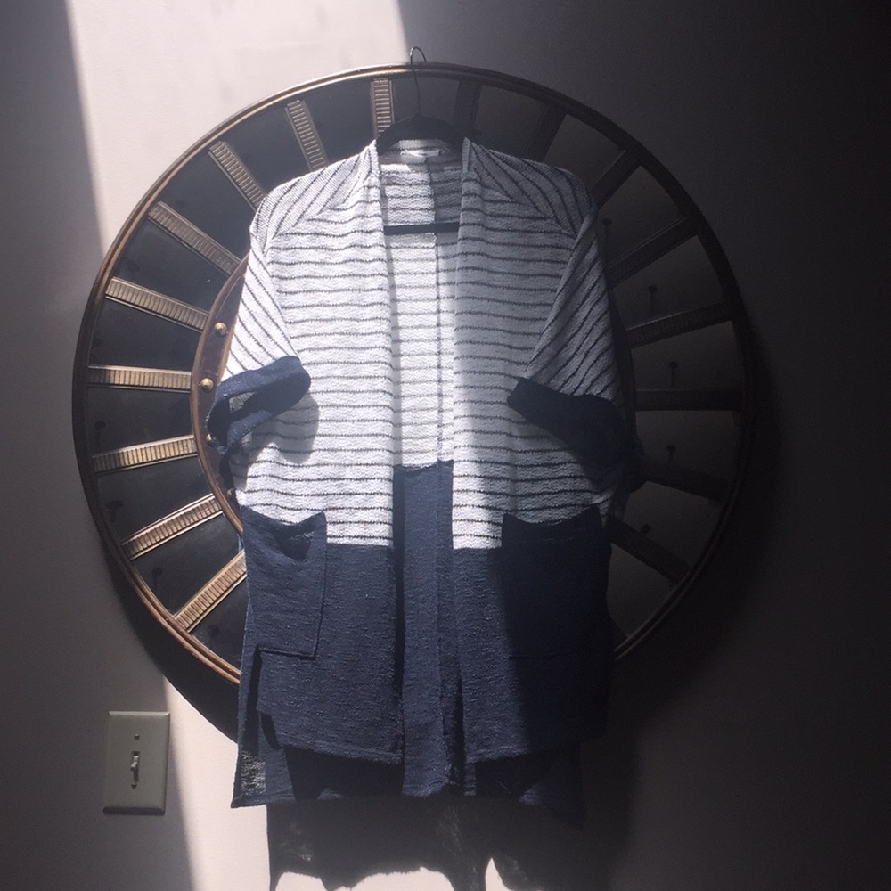 Navy Striped Kimono